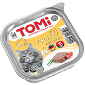 ToMi Кусочки паштета в соусе для взрослых кошек (с птицей и печенью)