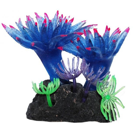 УЮТ Коралл аквариумный Актинии малые голубые, силиконовый, 8 см – интернет-магазин Ле’Муррр