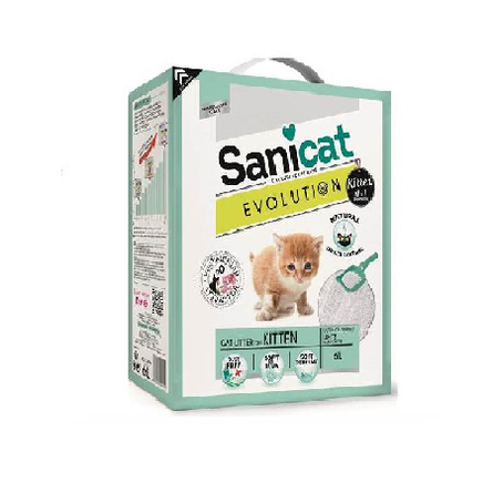 SaniCat Evolution Kitten Комкующийся глиняный наполнитель для котят – интернет-магазин Ле’Муррр