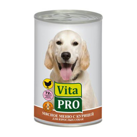 Vita Pro Кусочки паштета в соусе для взрослых собак всех пород (с курицей) – интернет-магазин Ле’Муррр