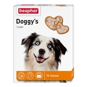 Beaphar Doggy's plus Liver Витаминное лакомство для взрослых собак (со вкусом печени), 75 таблеток
