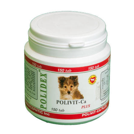 Polidex Polivit-Ca plus Кормовая добавка для щенков, беременных и кормящих собак, 150 таблеток – интернет-магазин Ле’Муррр